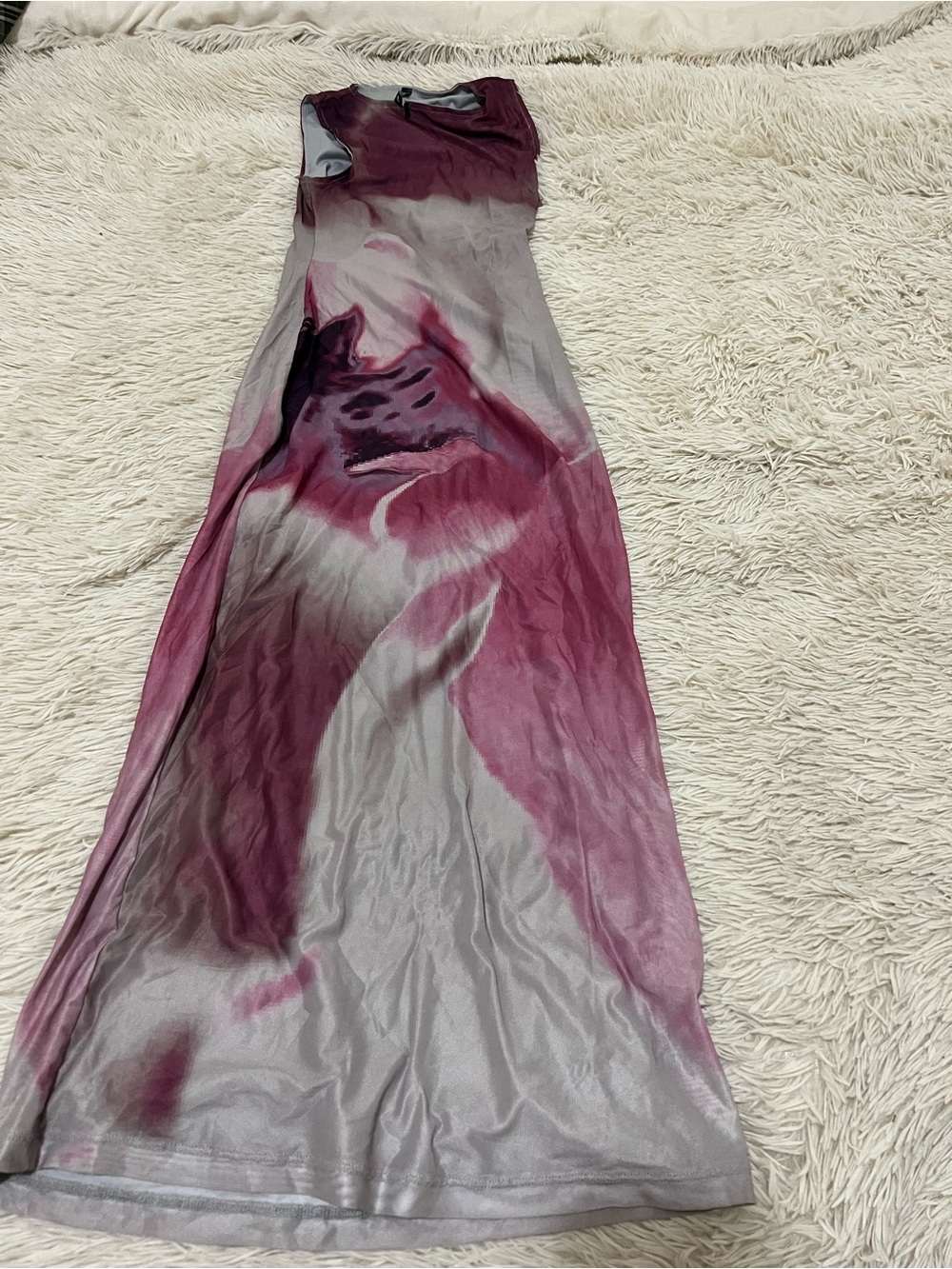 Motel Rocks Grey and Plum Tie-Dye Maxi Dress